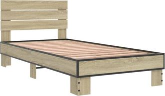 vidaXL Bed Frame without Mattress Sonoma Oak 75x190 cm Small Single Vidaxl