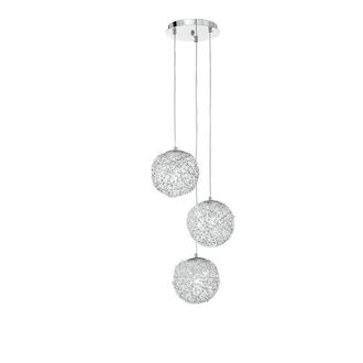 Netlighting ASTRA 3 Light Cluster Pendant Ceiling Light Chrome Crystals 32x22cm in Grey | Size: 32x22 cm