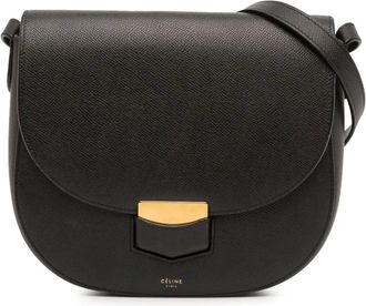 Celine 2016 Compact Grained Calfskin Trotteur crossbody bag - Black