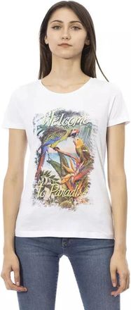 Trussardi Action T-Shirt - Dames - T-shirts - Wit - L - Katoen - Tops