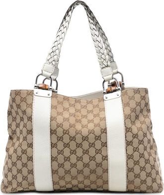 Gucci Pre-owned Gucci Medium GG Canvas Bamboo Libeccio Tote Ladies 232947 486628