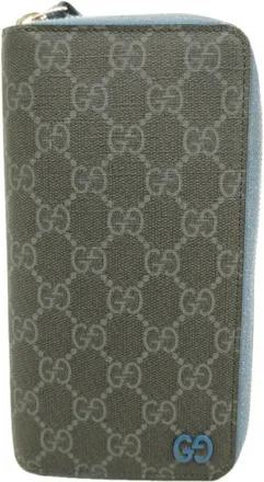Gucci Black Blue Pvc Long Wallet (Bi-Fold) (Pre-Owned)