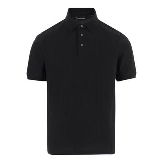 Emporio Armani Camisa Polo de Algod&oacute;n - Tops - Hombre - Negro - 2XL