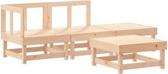 vidaXL 4 Piece Garden Lounge Set Solid Wood Pine vidaXL