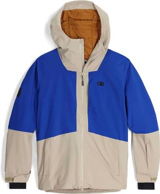 Outdoor Research Mens Snowcrew Long Sleeve Jacket In Pro Khaki/topaz