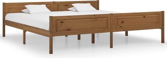 vidaXL Estructura Cama Sin Colch&oacute;n Madera Pino Marr&oacute;n Miel 200x200 Cm Vidaxl