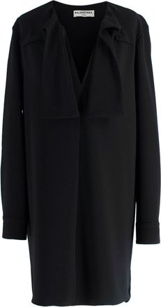 Balenciaga Black Tie Detail Tunic Dress Size XXS