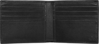 Gucci Mens Bi-Fold Calfskin Wallet With Clamp Black & Cardholders