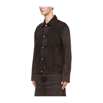 A-Cold-Wall* Cromer Dyed Panelled Denim Jacket - Heren - Spijkerjassen - Bruin - S - Denim - Jassen