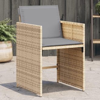 vidaXL Vidaxl - Sillones Jard&iacute;n Con Cojines 4 Uds Rat&aacute;n Sint&eacute;tico Beige Mezcla