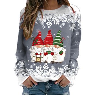 Generic Christmas Sweatshirt for Women Christmas Tree Graphic Print Jumper Jumper Long Sleeve Pullover Ladies Merry Christmas Blouse Ugly Christmas Sweaters f