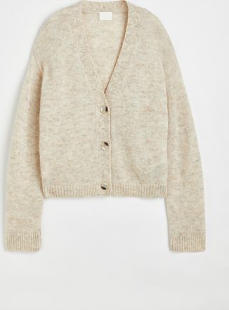 H&M Feinstrick-Cardigan aus Wollmix - Beige