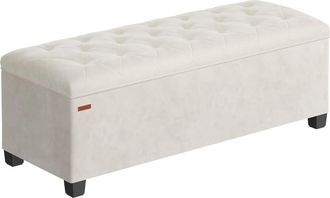Songmics Ba&uacute;l de almacenaje de 110 cm de color blanco y negro