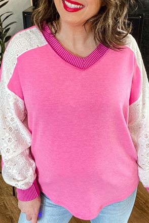 Azura Exchange Kant Mouw V-hals Plus Top