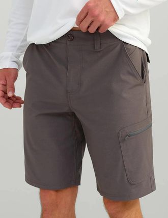 Huk Huk Next Level Shorts Mens Iron UPF 30+ Belted Waist Fishing UPS1408