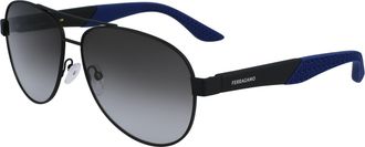 Ferragamo Grey Gradient Pilot Mens Sunglasses SF275SN 002 62