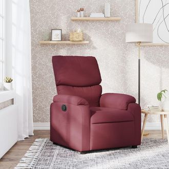 vidaXL Sill&oacute;n Reclinable De Tela Rojo Tinto Vidaxl