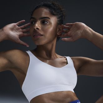 Nike Womens Indy High Support Padded Adjustable Sports Bra in White | FD1068-100