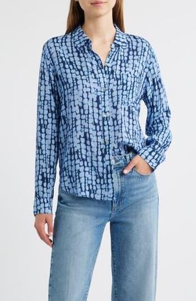 Rails Josephine Ikat Print Button-Up Shirt in Indigo Shibori at Nordstrom Rack, Size Medium