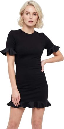 DAVID KOMA Black Round Neck Mini Dress
