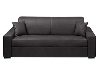 Vente-Unique Divano letto 4 posti a ribalta in Tessuto Antracite - Larghezza Materasso 160 cm - Spessore 18 cm - EMIR