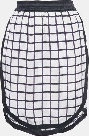 Isabel Marant Etoile White Windowpane Silk Skirt
