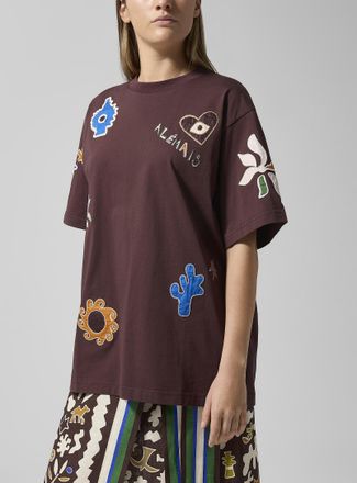 Alemais Womens Sirocco embroidered shapes loose T-shirt