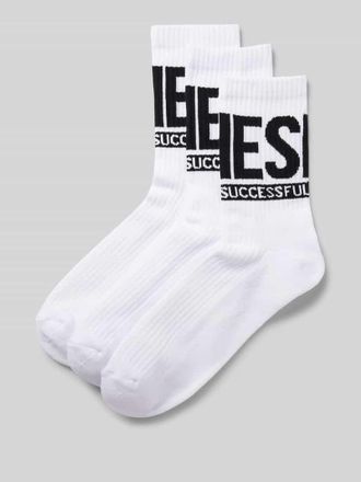 Diesel Socken mit Label-Print im 3er-Pack in Weiss, Gr&ouml;&szlig;e 39-42