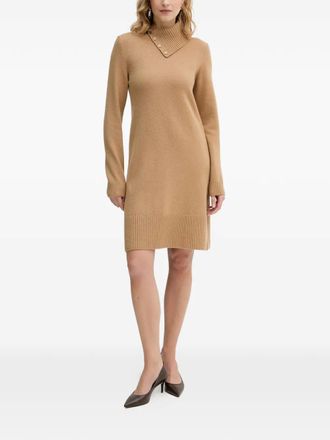 Benetton funnel-neck midi dress - Toni neutri