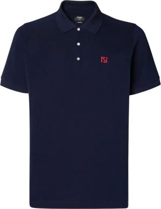 Fendi Polo Shirts, male, Blue, Size: 2XL T-Shirts
