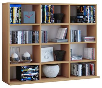 ebuy24 Ebuy24 - Estante De Madera Vcm De Pie Gabinete De Cd De Ahorro De Espacio Para 480 Cd O 224 Dvds Dimensiones:al. 82 X An. 102 X T. 23 Cm Estante De Dv