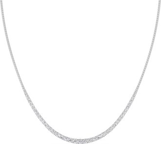 Pompeii3 10Ct Graduated Diamond Tennis Necklace Lab Grown 14k Gold 18