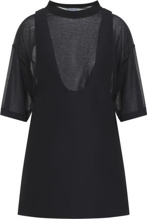 Balenciaga Hybrid T-shirt Jurk - Dames - Korte kleedjes - Zwart - 2XS - Wol - Kleedjes