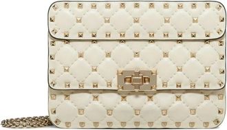 Valentino Garavani Tassen, Dames, Wit, ONE Size, Leer, Small Nappa Rockstud Spike Bag