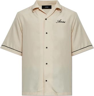 Amiri Short Sleeve Shirt - Heren - Korte mouwen Overhemden - Beige - M - Wol - Overhemden