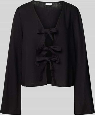 Noisy May Regular Fit Bluse aus Viskose-Leinen-Mix Modell LEILANI in Black, Gr&ouml;&szlig;e XS