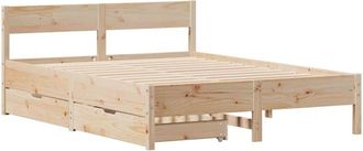 vidaXL Vidaxl - Bed Frame without Mattress 150x200 cm King Size Solid Wood Pine