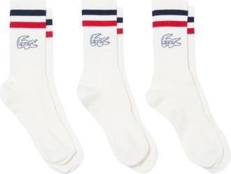 Lacoste Fitness, unisex, Wit, S, Katoen, 3-Pack Ribbed Sokken