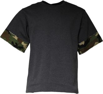 Dolce & Gabbana Camouflage T-shirt met ronde hals - Heren - T-shirts - Grijs - S - Katoen - Tops