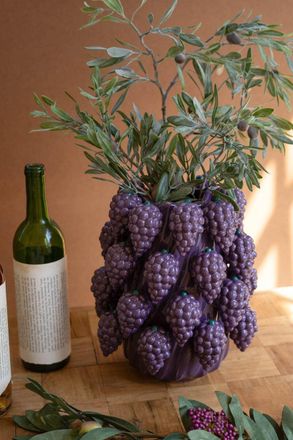 Kalalou Ceramic Grapes Vase
