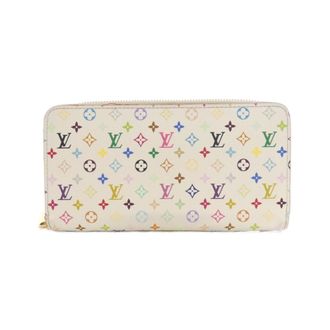 Louis Vuitton Multi-Color White Coated Canvas Long Wallet (Bi-Fold) (Pre-Owned)