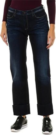 Armani Jeans Denim Lange Broek met Versleten Effect - Dames - Regular Fit Jeans - Blauw - W27 - Denim - Jeans