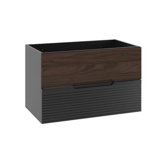 Petits Meubles Mueble bajo lavabo 80cm paneles de melamina y mdf negro y madera
