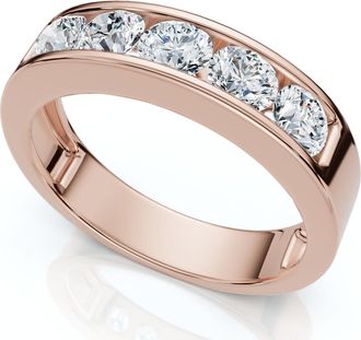 Pompeii3 1 1/4Ct Diamond Channel Set Mens Wedding Ring Lab Grown 14k Gold or Platinum