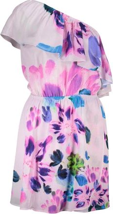 Desigual Korte roze jurk met &eacute;&eacute;n schouder - Dames - Korte kleedjes - Veelkleurig - XL - Kleedjes