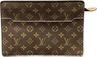 Louis Vuitton Brown Monogram Clutch Bag Pochette (Pre-Owned)