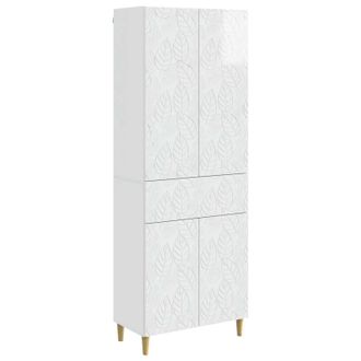 vidaXL Juego De Armarios 2 Uds. Blanco Brillante Madera De Ingenier&iacute;a Vidaxl
