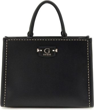 Guess Anadela Satchel Bag met 3 Compartimenten - Dames - Handtassen - Zwart - ONE Size - Tassen