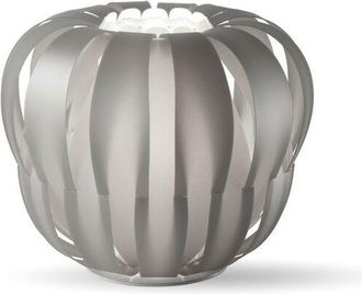 Linea Zero L&aacute;mpara De Mesa Plata En Metal Blanco Cm. 19x17h