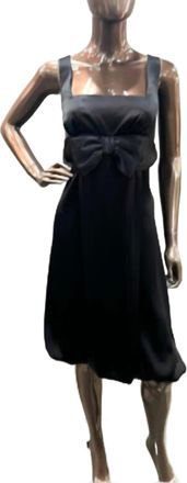 ABS COLLECTION Satin Cocktail Dress With Bow In Black